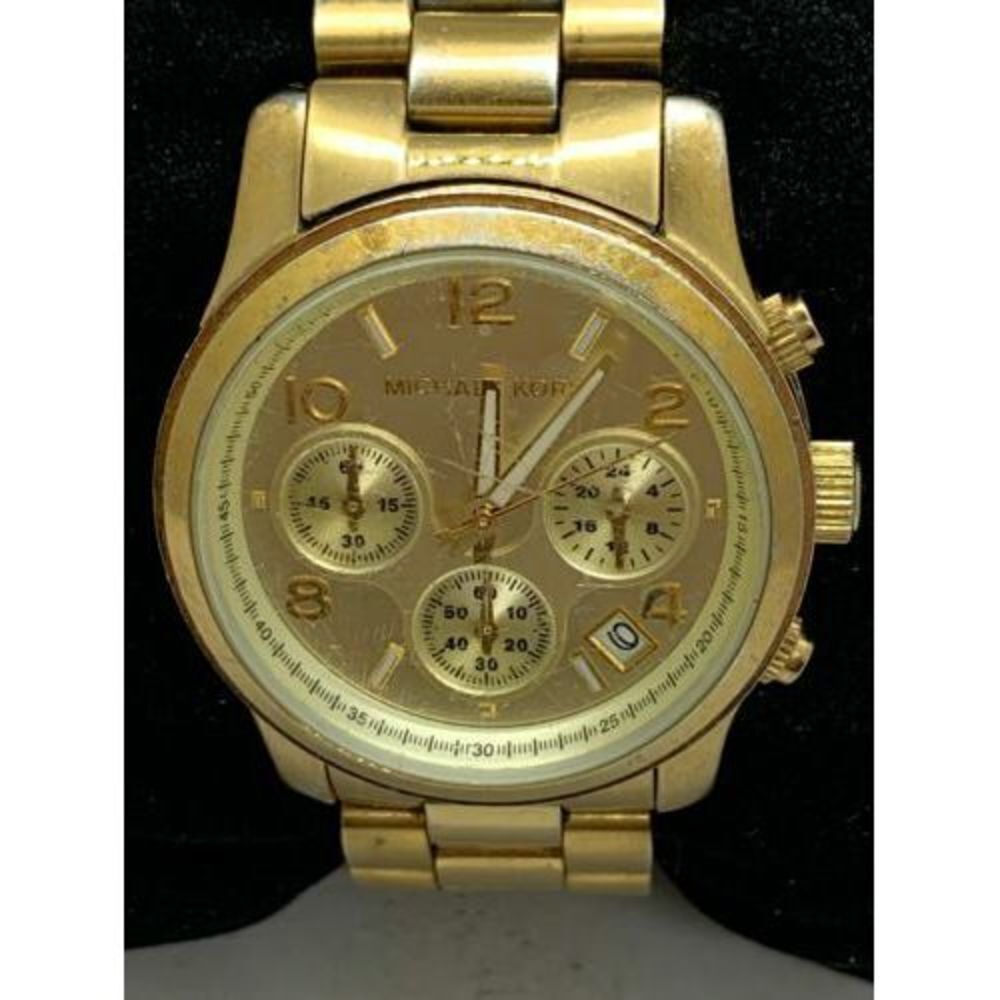 Michael Kors MK5055 Women's Watch Gold Stainless Steel 38mm Chronograph D919